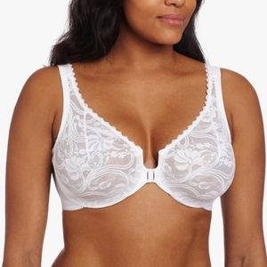 Glamorise 46D front closure underwire bra New, White